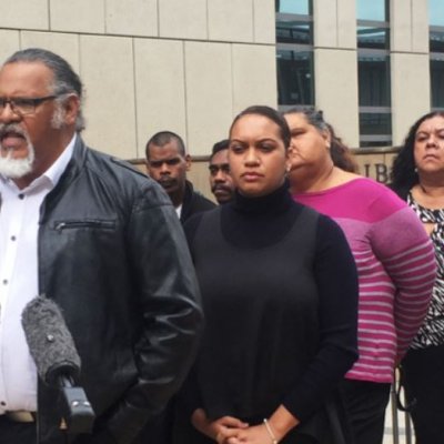Members of the W&J Traditional Owners Council outside the Federal Court
